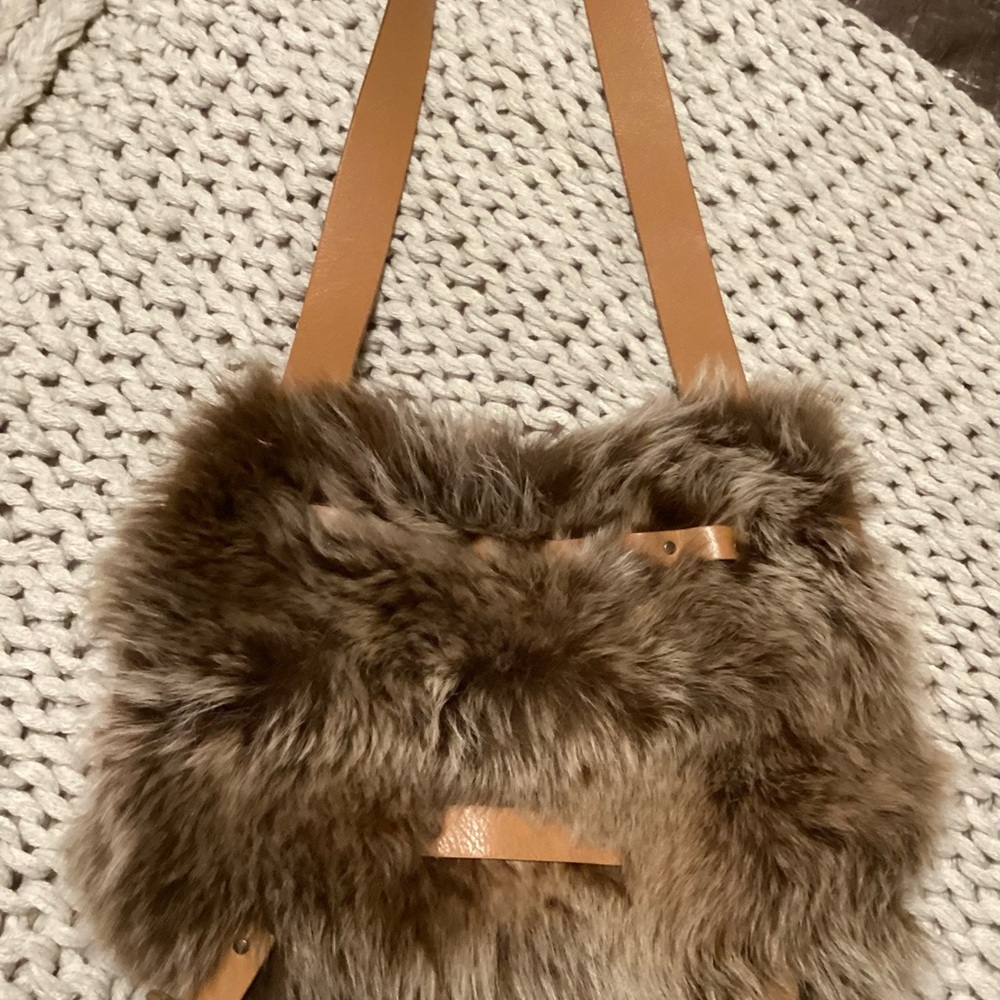 Genuine Rabbit fur leather purse